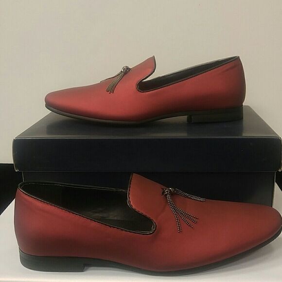 MEN'S9 GIORGIO BRUTINI RED LOAFER WITH CHAIN.9D - Picture 4 of 7